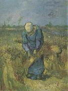 Vincent Van Gogh Peasant Woman Binding Sheaves (nn04) oil painting on canvas